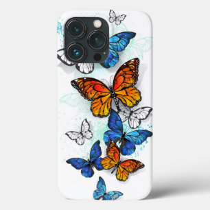 Flying Butterflies Morpho and Monarch iPhone 13 Pro Case