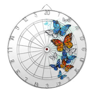 Flying Butterflies Morpho and Monarch Dart Board