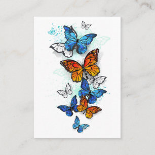 Flying Butterflies Morpho and Monarch Discount Card
