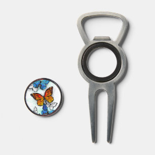 Flying Butterflies Morpho and Monarch Divot Tool