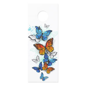 Flying Butterflies Morpho and Monarch Door Hanger