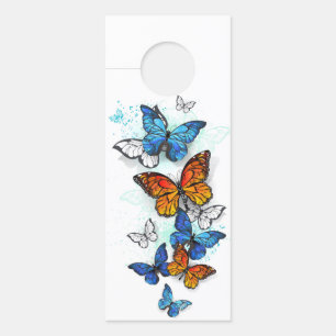 Flying Butterflies Morpho and Monarch Door Hanger