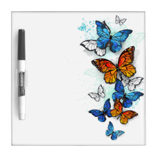 Flying Butterflies Morpho and Monarch Dry Erase Board
