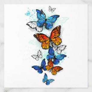 Flying Butterflies Morpho and Monarch Envelope Liner