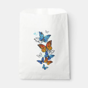 Flying Butterflies Morpho and Monarch Favor Bag