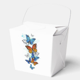 Flying Butterflies Morpho and Monarch Favor Boxes