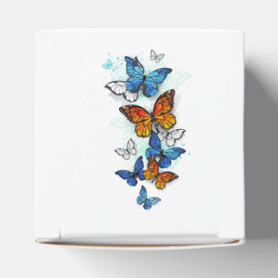 Flying Butterflies Morpho and Monarch Favor Boxes