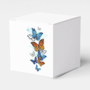 Flying Butterflies Morpho and Monarch Favor Boxes
