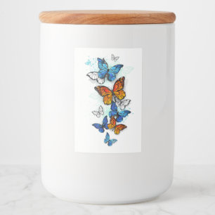 Flying Butterflies Morpho and Monarch Food Label