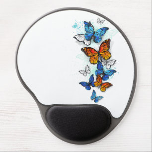 Flying Butterflies Morpho and Monarch Gel Mouse Pad