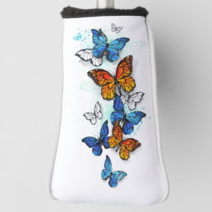 Flying Butterflies Morpho and Monarch Golf Head Cover