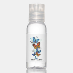 Flying Butterflies Morpho and Monarch Hand Sanitizer