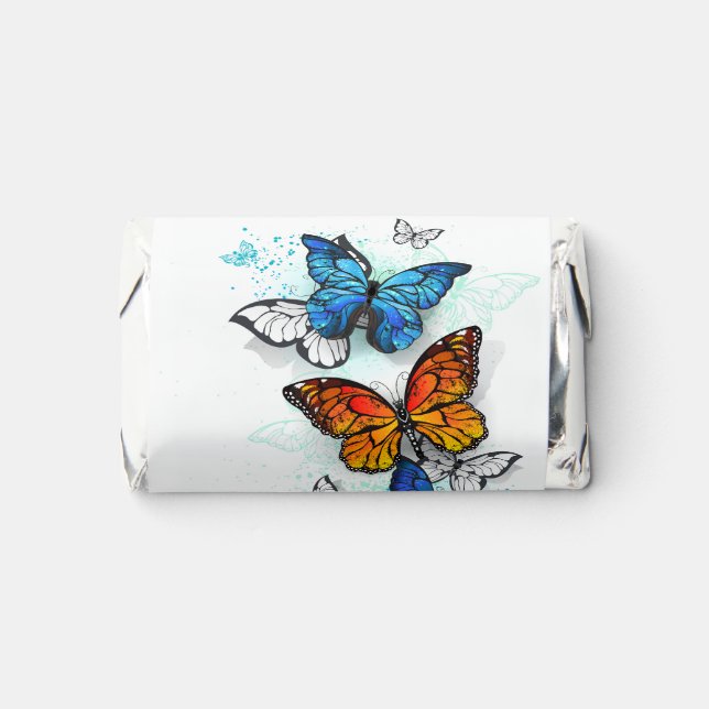 Flying Butterflies Morpho and Monarch Hershey's Miniatures (Front)