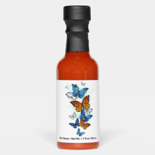 Flying Butterflies Morpho and Monarch Hot Sauces