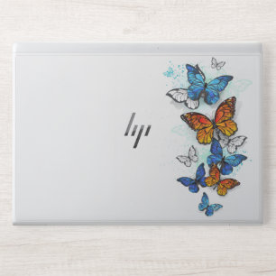 Flying Butterflies Morpho and Monarch HP Laptop Skin