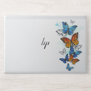 Flying Butterflies Morpho and Monarch HP Laptop Skin