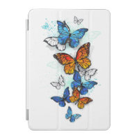 Flying Butterflies Morpho and Monarch