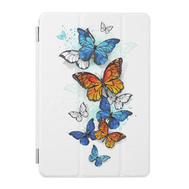 Flying Butterflies Morpho and Monarch iPad Mini Cover (Front)