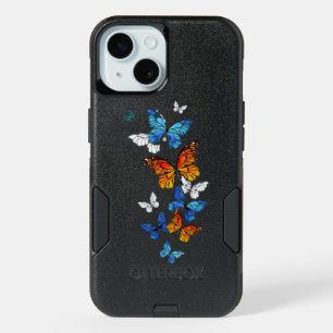 Flying Butterflies Morpho and Monarch iPhone 15 Case
