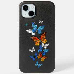 Flying Butterflies Morpho and Monarch iPhone 15 Plus Case