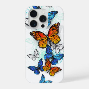 Flying Butterflies Morpho and Monarch iPhone 15 Pro Case