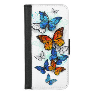 Flying Butterflies Morpho and Monarch iPhone 8/7 Wallet Case