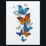 Flying Butterflies Morpho and Monarch Letterhead<br><div class="desc">Flying,  bright,  blue butterfly morpho and orange monarch butterfly on a white background. Morpho. Monarch butterfly. Design with butterflies.</div>
