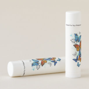 Flying Butterflies Morpho and Monarch Lip Balm