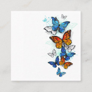 Flying Butterflies Morpho and Monarch Loyalty Card