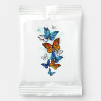 Flying Butterflies Morpho and Monarch