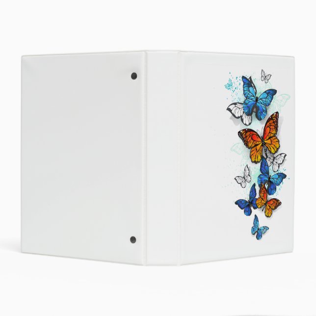 Flying Butterflies Morpho and Monarch Mini Binder (Background)