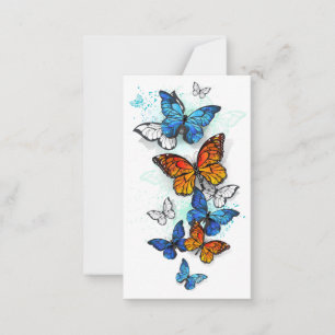 Flying Butterflies Morpho and Monarch Note Card