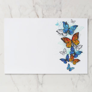 Flying Butterflies Morpho and Monarch Paper Pad