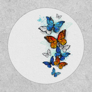 Flying Butterflies Morpho and Monarch Patch