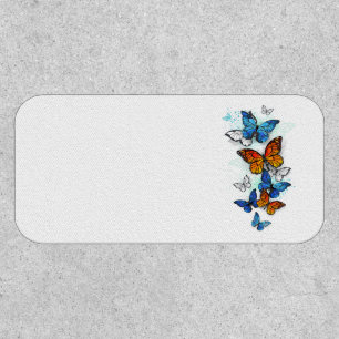 Flying Butterflies Morpho and Monarch Patch
