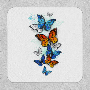 Flying Butterflies Morpho and Monarch Patch