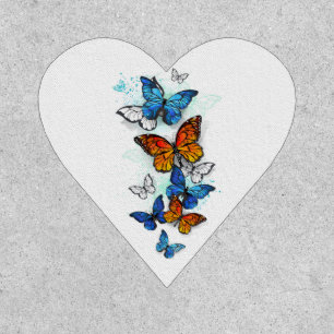 Flying Butterflies Morpho and Monarch Patch