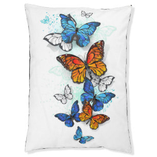 Flying Butterflies Morpho and Monarch Pet Bed