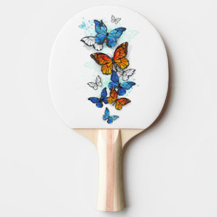 Flying Butterflies Morpho and Monarch Ping Pong Paddle