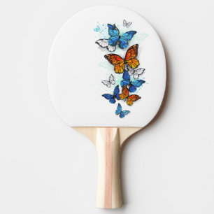 Flying Butterflies Morpho and Monarch Ping Pong Paddle