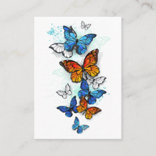 Flying Butterflies Morpho and Monarch Place Card