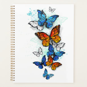 Flying Butterflies Morpho and Monarch Planner
