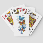 Flying Butterflies Morpho and Monarch Poker Cards