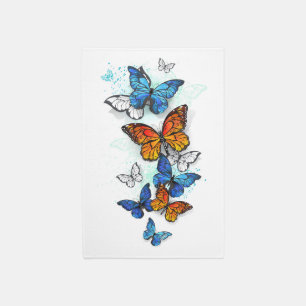Flying Butterflies Morpho and Monarch Rug