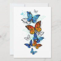 Flying Butterflies Morpho and Monarch
