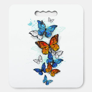 Flying Butterflies Morpho and Monarch Seat Cushion