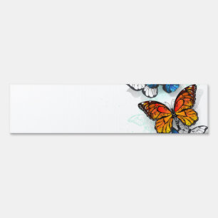 Flying Butterflies Morpho and Monarch Sign