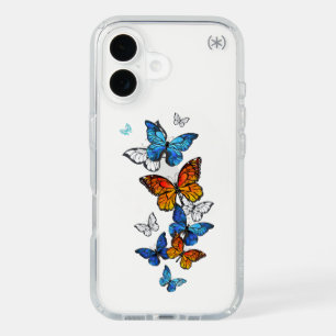 Flying Butterflies Morpho and Monarch iPhone 16 Case