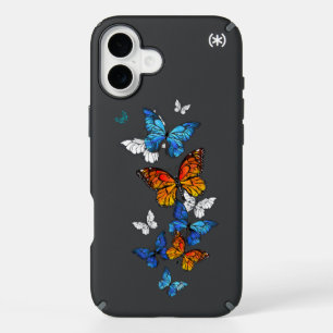 Flying Butterflies Morpho and Monarch iPhone 16 Plus Case