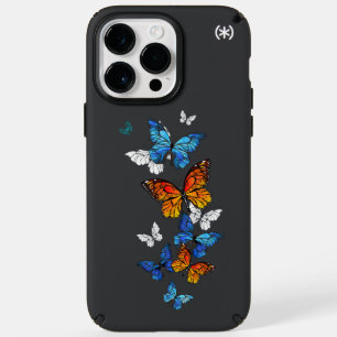 Flying Butterflies Morpho and Monarch Speck iPhone 14 Pro Max Case